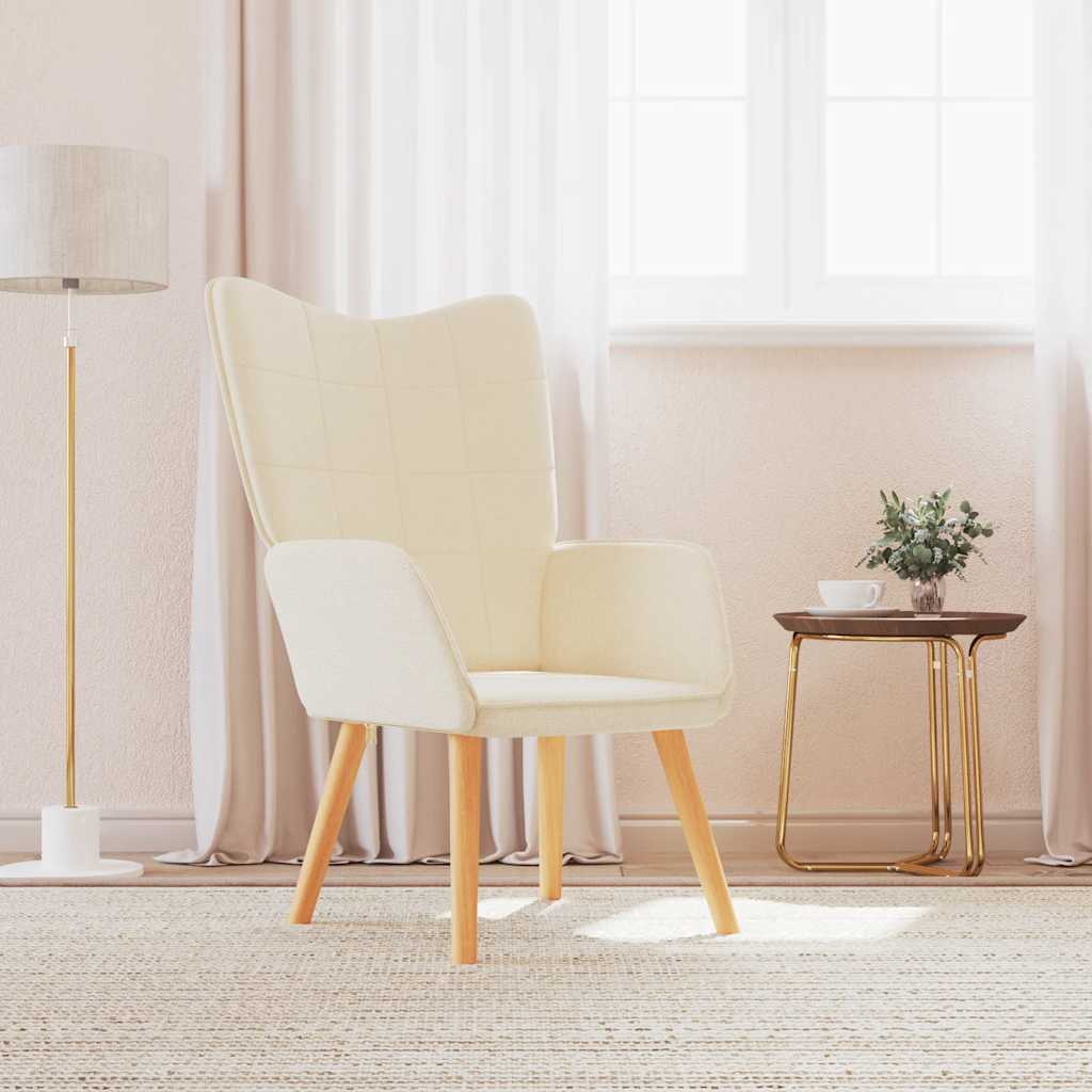 Relaxstoel stof crèmekleurig is nu te koop bij PeponiXL, paradijselijk wonen!