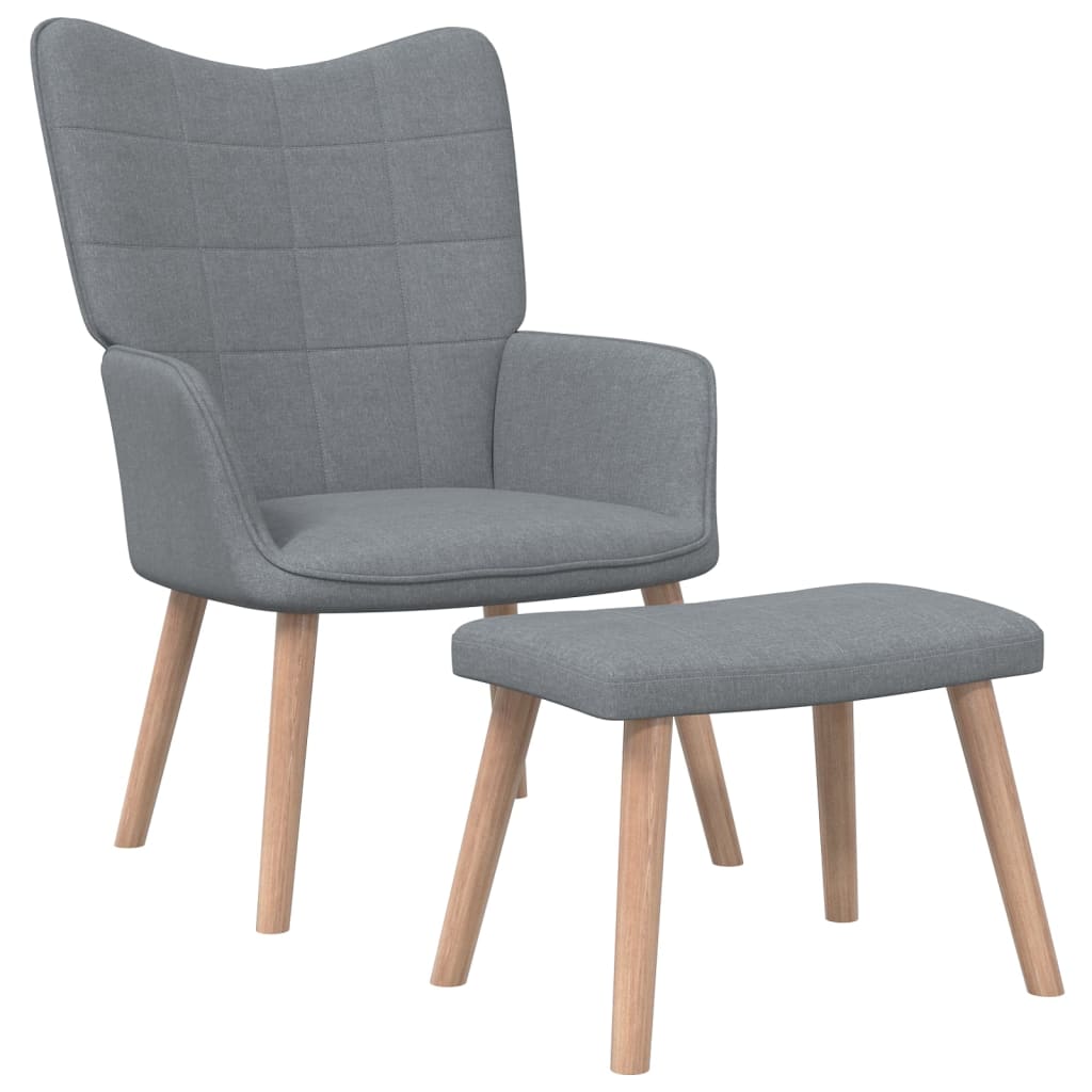 Relaxstoel met voetenbank stof lichtgrijs is nu te koop bij PeponiXL, paradijselijk wonen!