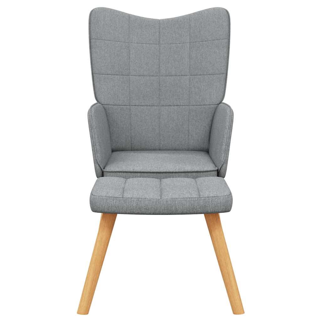 Relaxstoel met voetenbank stof lichtgrijs is nu te koop bij PeponiXL, paradijselijk wonen!