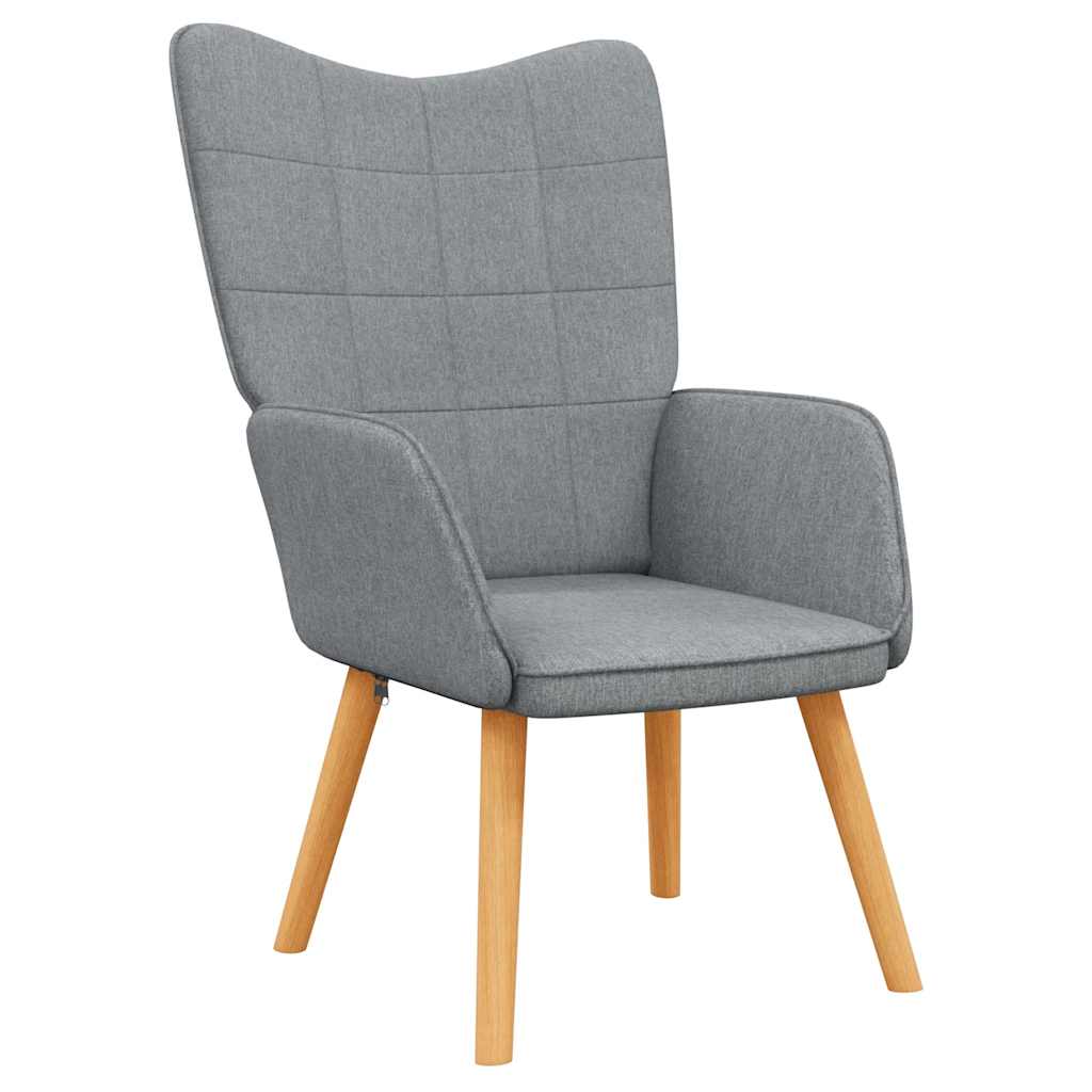 Relaxstoel met voetenbank stof lichtgrijs is nu te koop bij PeponiXL, paradijselijk wonen!