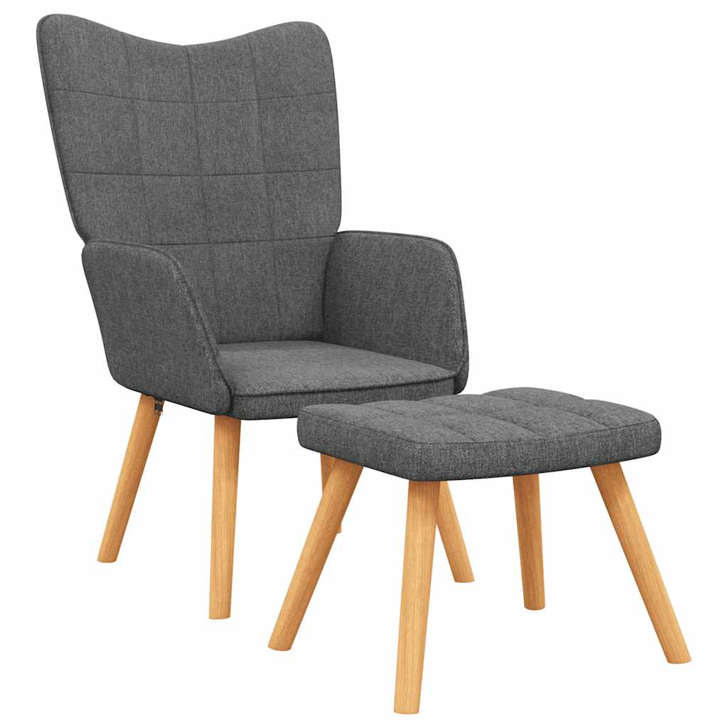 Relaxstoel met voetenbank stof donkergrijs is nu te koop bij PeponiXL, paradijselijk wonen!