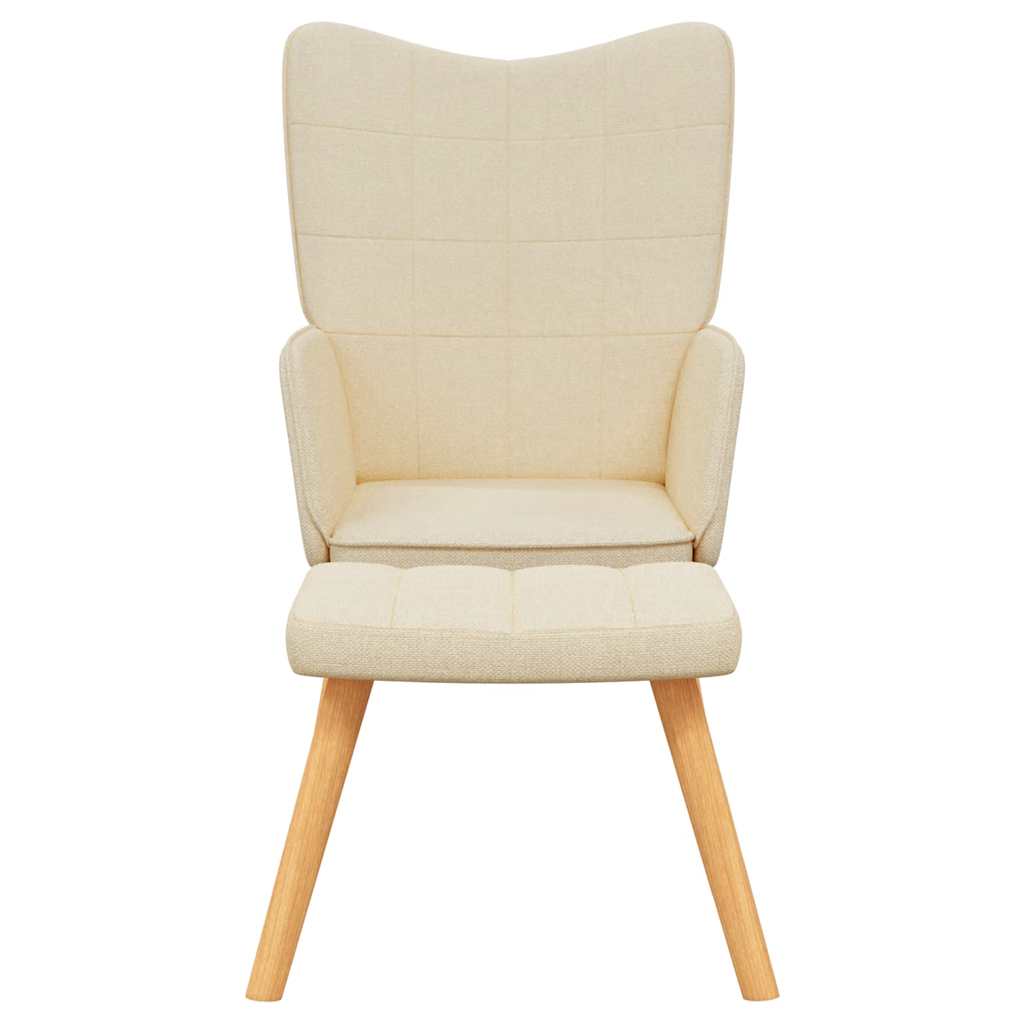 Relaxstoel met voetenbank stof crèmekleurig is nu te koop bij PeponiXL, paradijselijk wonen!