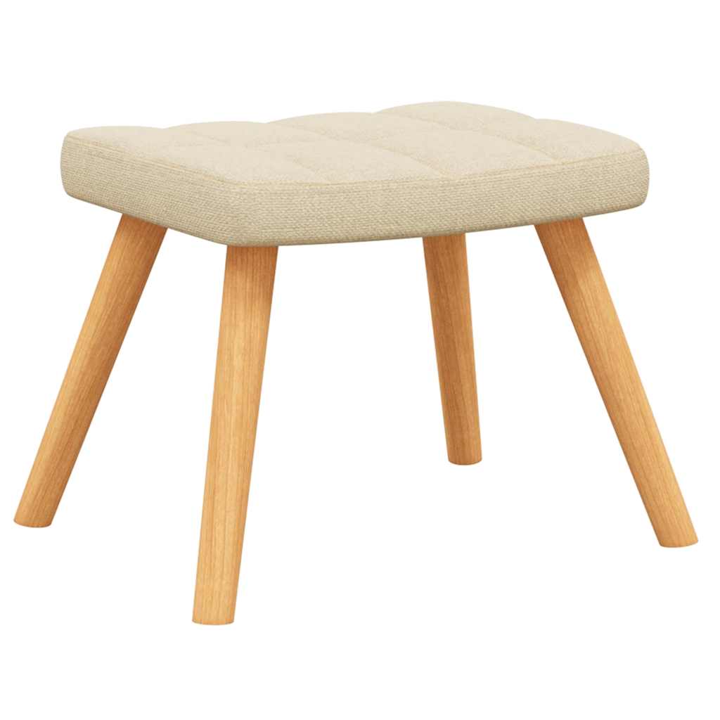 Relaxstoel met voetenbank stof crèmekleurig is nu te koop bij PeponiXL, paradijselijk wonen!