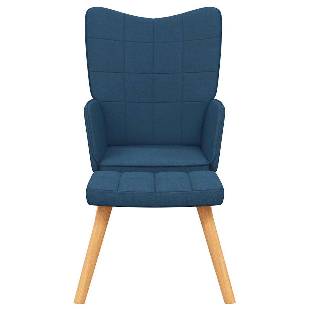 Relaxstoel met voetenbank stof blauw is nu te koop bij PeponiXL, paradijselijk wonen!