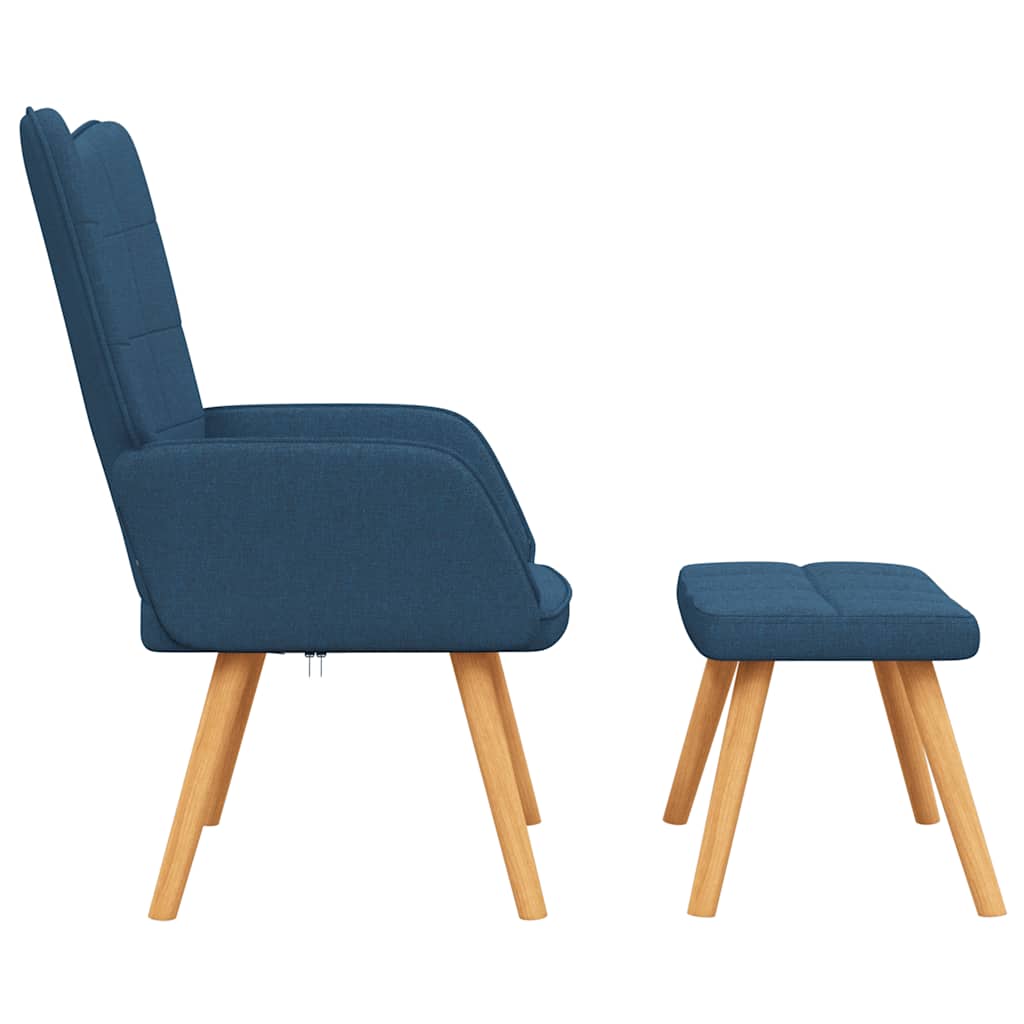 Relaxstoel met voetenbank stof blauw is nu te koop bij PeponiXL, paradijselijk wonen!