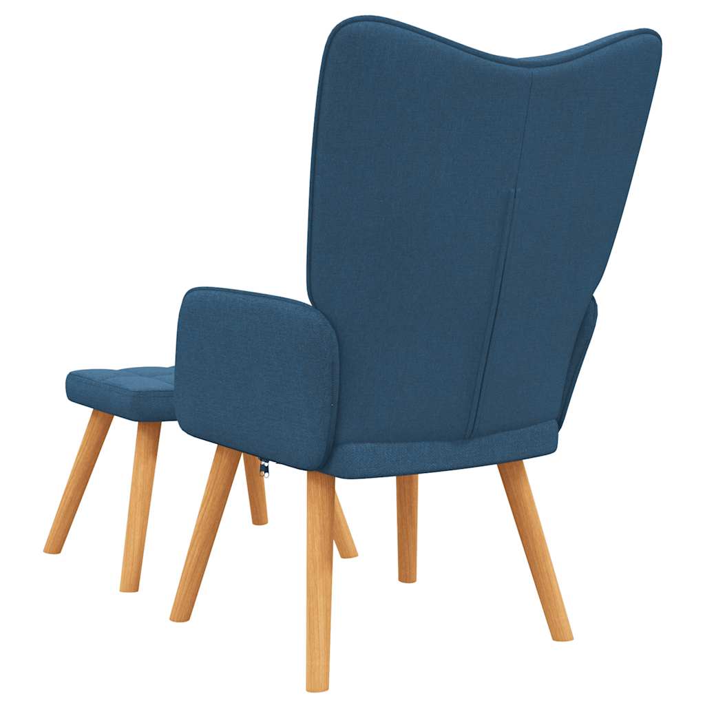 Relaxstoel met voetenbank stof blauw is nu te koop bij PeponiXL, paradijselijk wonen!