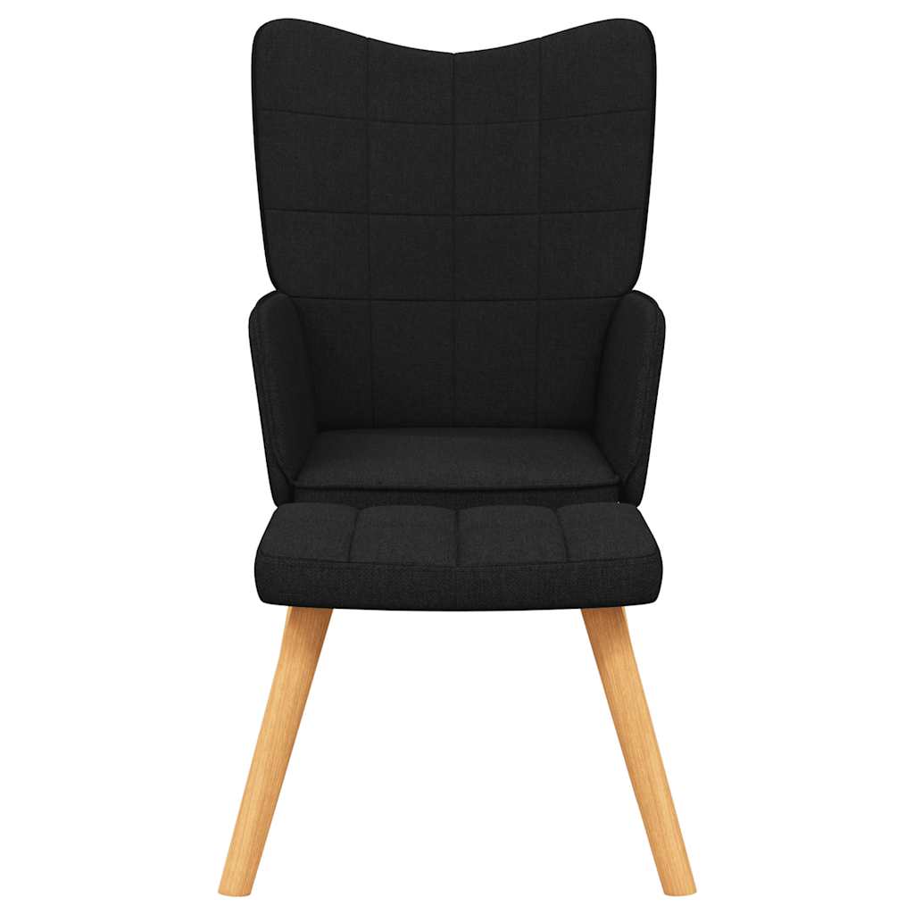 Relaxstoel met voetenbank stof zwart is nu te koop bij PeponiXL, paradijselijk wonen!