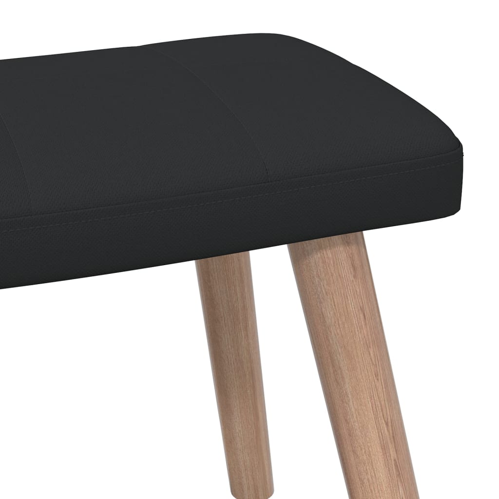 Relaxstoel met voetenbank stof zwart is nu te koop bij PeponiXL, paradijselijk wonen!