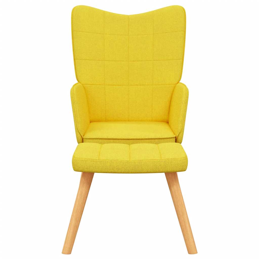 Relaxstoel met voetenbank stof mosterdgeel is nu te koop bij PeponiXL, paradijselijk wonen!