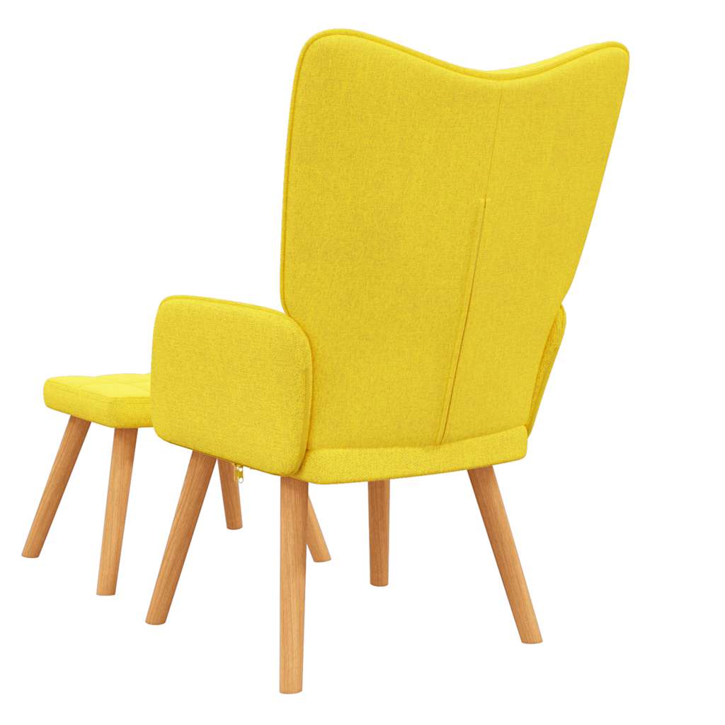 Relaxstoel met voetenbank stof mosterdgeel is nu te koop bij PeponiXL, paradijselijk wonen!
