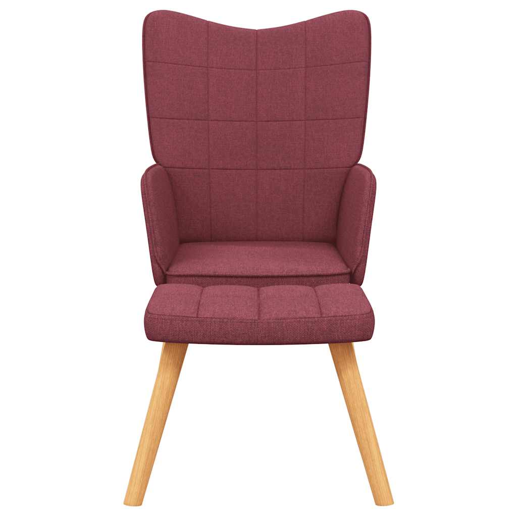 Relaxstoel met voetenbank stof wijnrood is nu te koop bij PeponiXL, paradijselijk wonen!