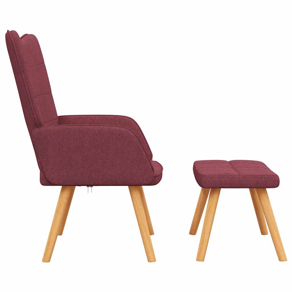 Relaxstoel met voetenbank stof wijnrood is nu te koop bij PeponiXL, paradijselijk wonen!