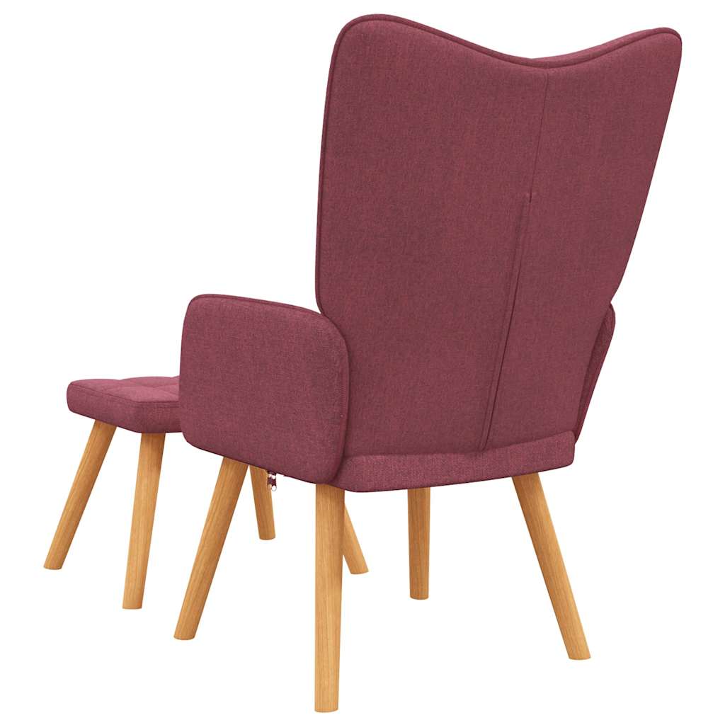 Relaxstoel met voetenbank stof wijnrood is nu te koop bij PeponiXL, paradijselijk wonen!
