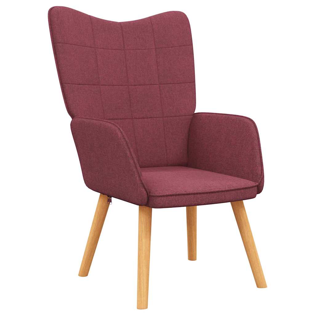 Relaxstoel met voetenbank stof wijnrood is nu te koop bij PeponiXL, paradijselijk wonen!