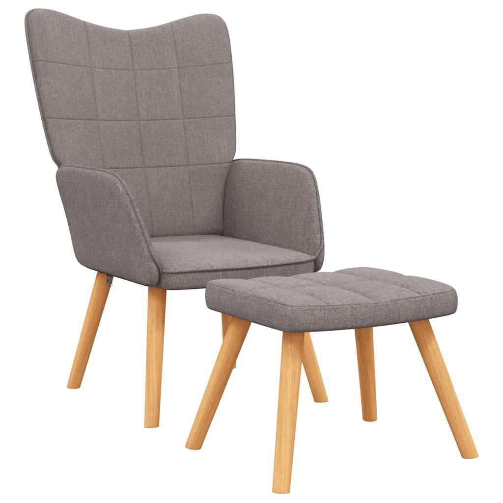 Relaxstoel met voetenbank stof taupe is nu te koop bij PeponiXL, paradijselijk wonen!