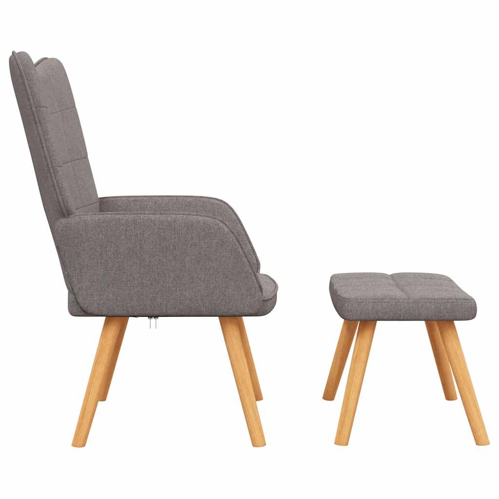 Relaxstoel met voetenbank stof taupe is nu te koop bij PeponiXL, paradijselijk wonen!