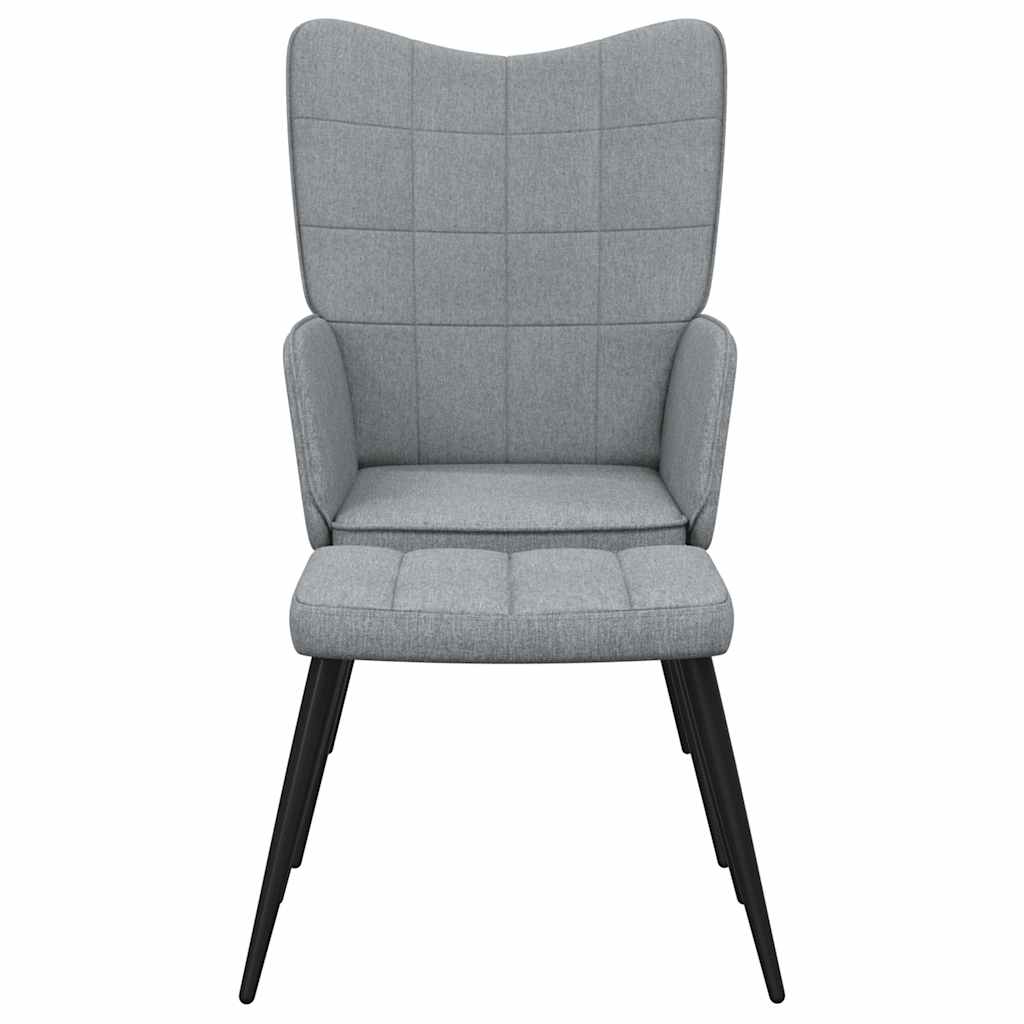 Relaxstoel met voetenbank stof lichtgrijs is nu te koop bij PeponiXL, paradijselijk wonen!