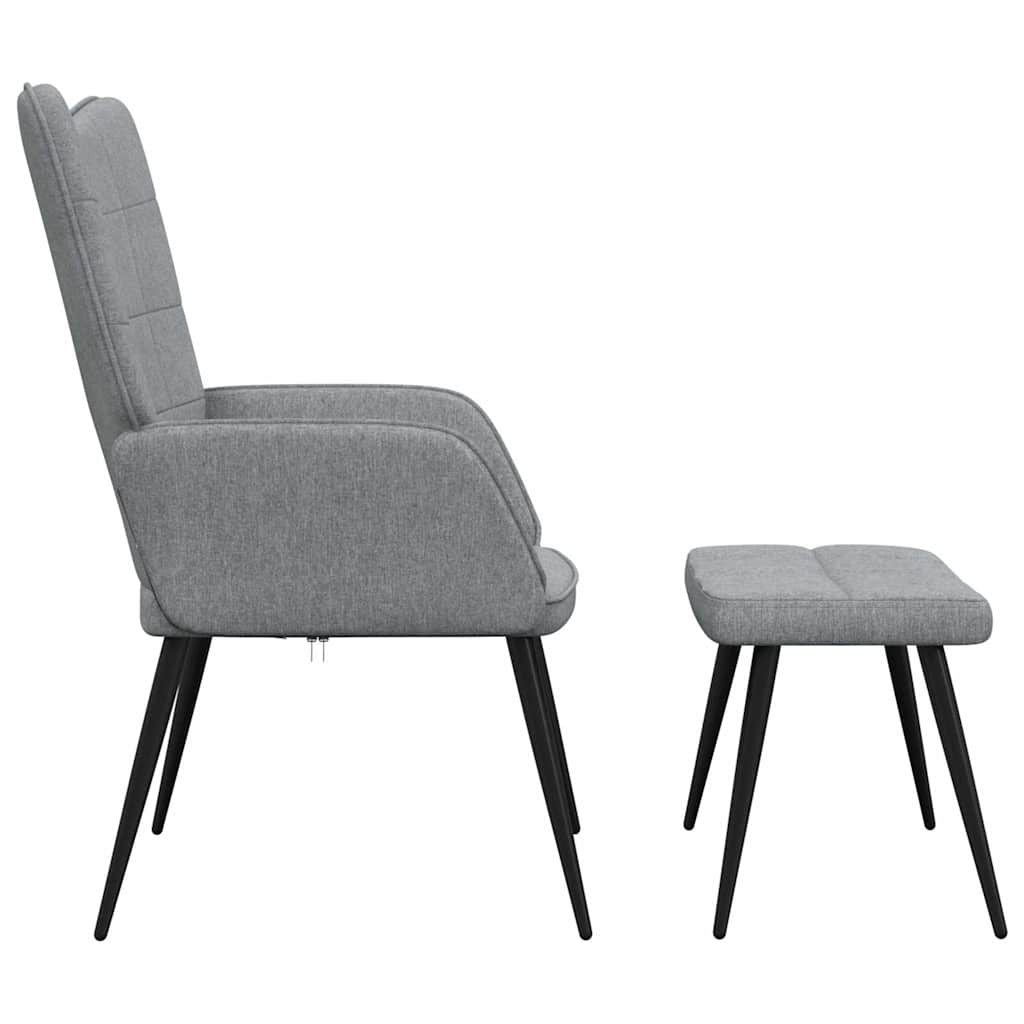 Relaxstoel met voetenbank stof lichtgrijs is nu te koop bij PeponiXL, paradijselijk wonen!