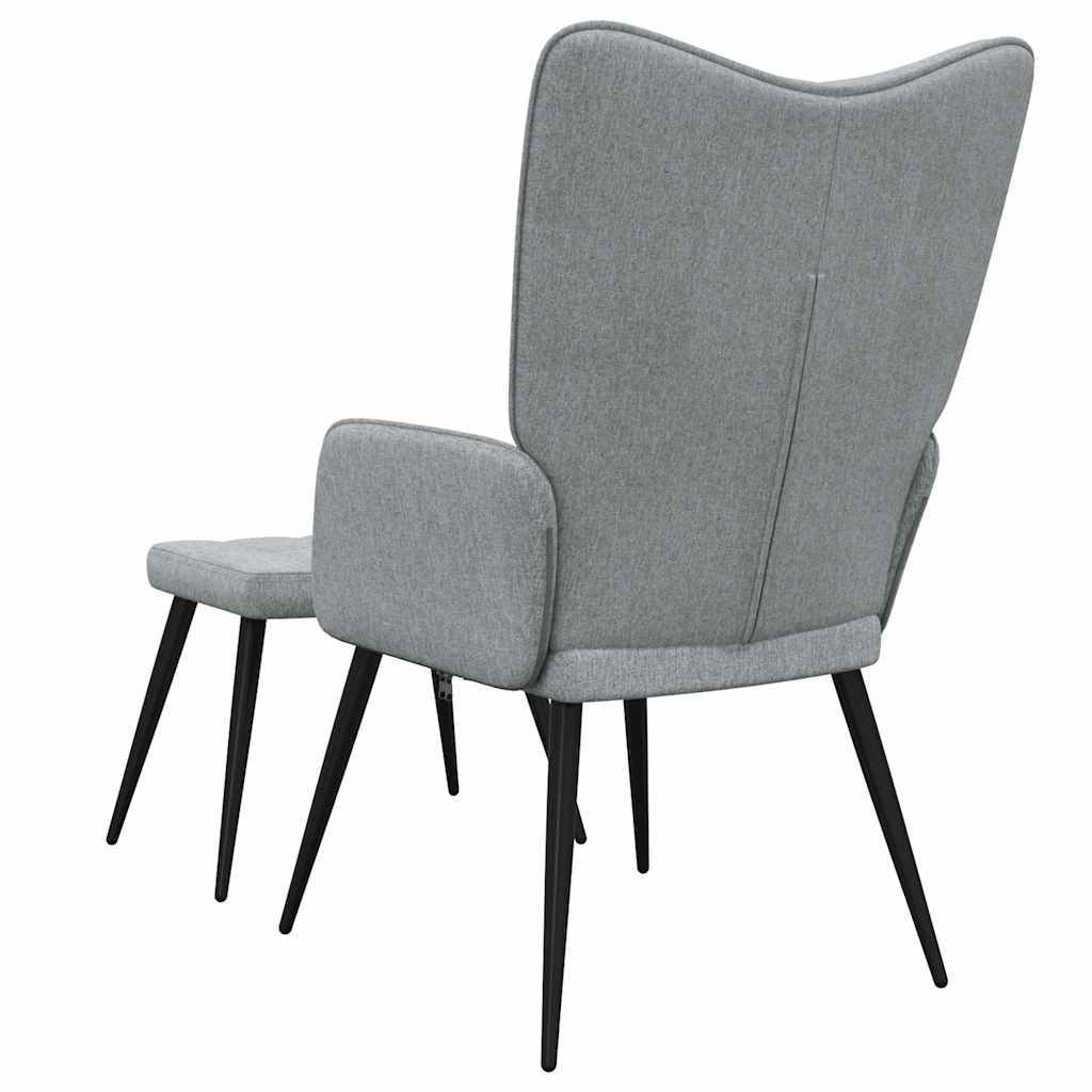 Relaxstoel met voetenbank stof lichtgrijs is nu te koop bij PeponiXL, paradijselijk wonen!