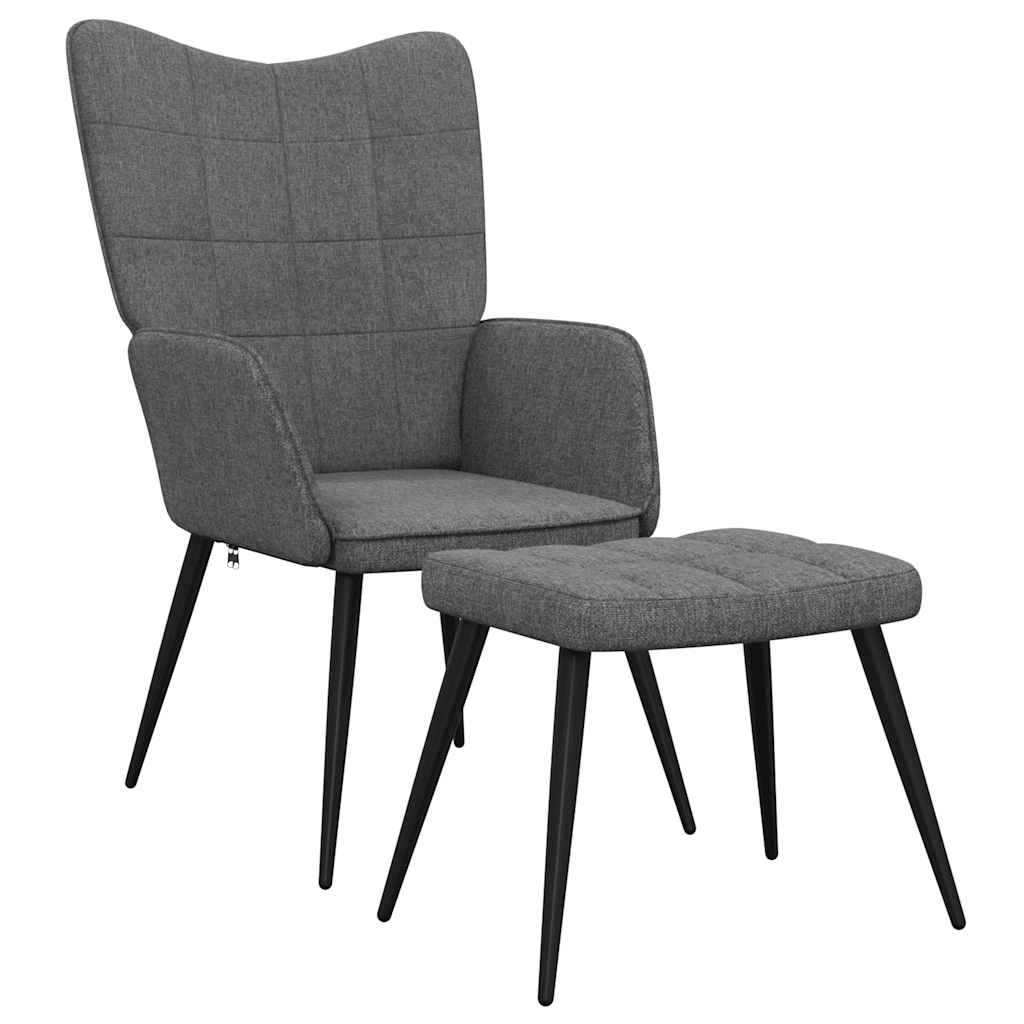 Relaxstoel met voetenbank stof donkergrijs is nu te koop bij PeponiXL, paradijselijk wonen!