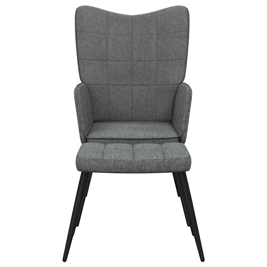 Relaxstoel met voetenbank stof donkergrijs is nu te koop bij PeponiXL, paradijselijk wonen!