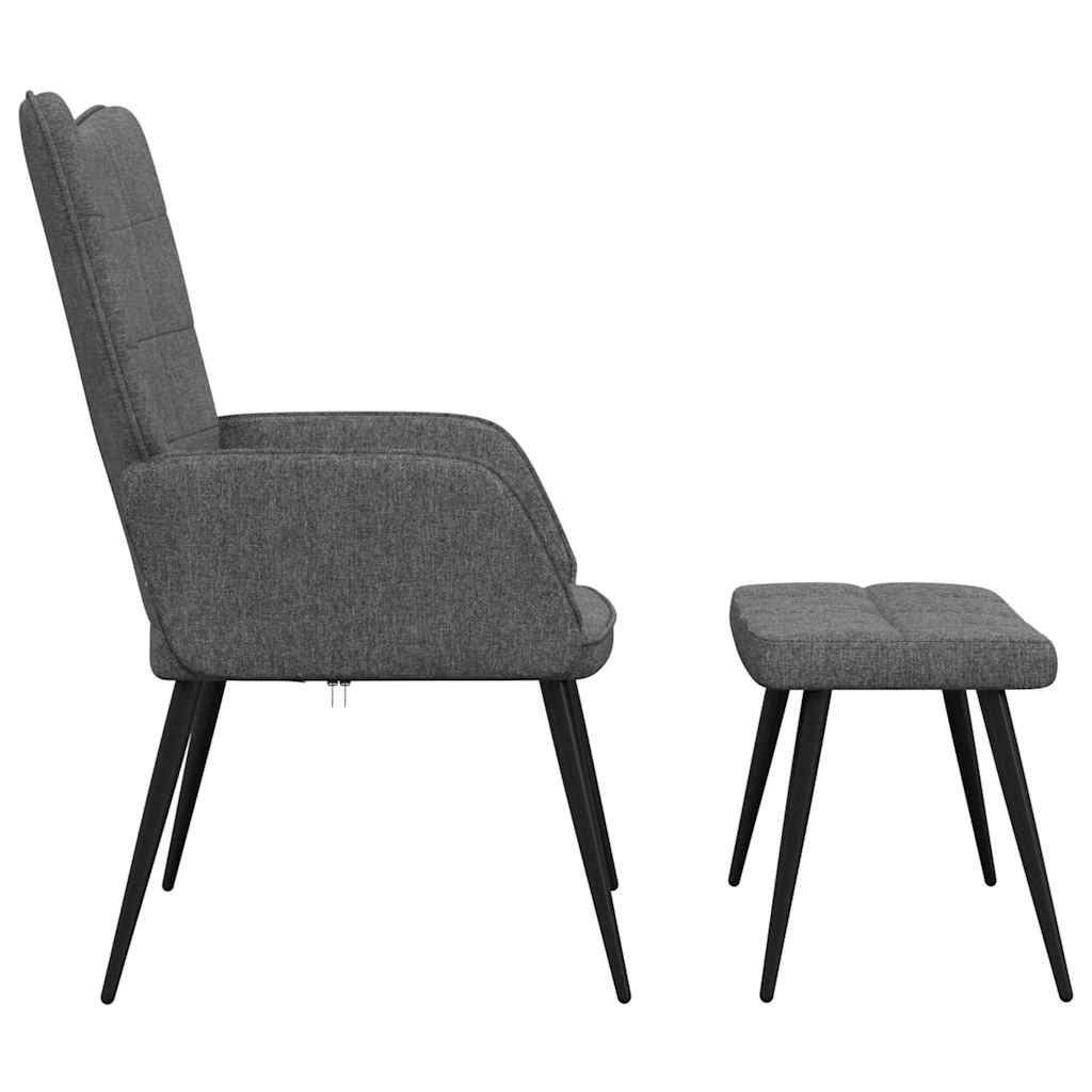 Relaxstoel met voetenbank stof donkergrijs is nu te koop bij PeponiXL, paradijselijk wonen!