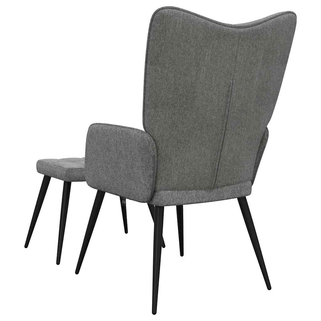 Relaxstoel met voetenbank stof donkergrijs is nu te koop bij PeponiXL, paradijselijk wonen!