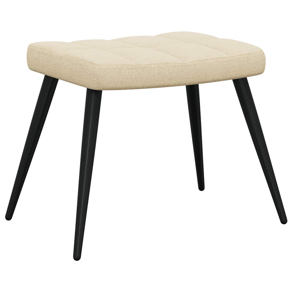 Relaxstoel met voetenbank stof crèmekleurig is nu te koop bij PeponiXL, paradijselijk wonen!