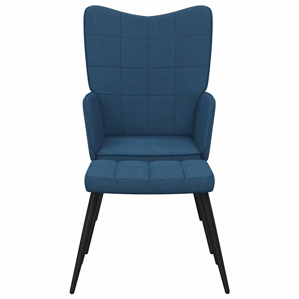 Relaxstoel met voetenbank stof blauw is nu te koop bij PeponiXL, paradijselijk wonen!