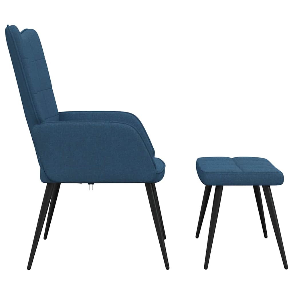 Relaxstoel met voetenbank stof blauw is nu te koop bij PeponiXL, paradijselijk wonen!