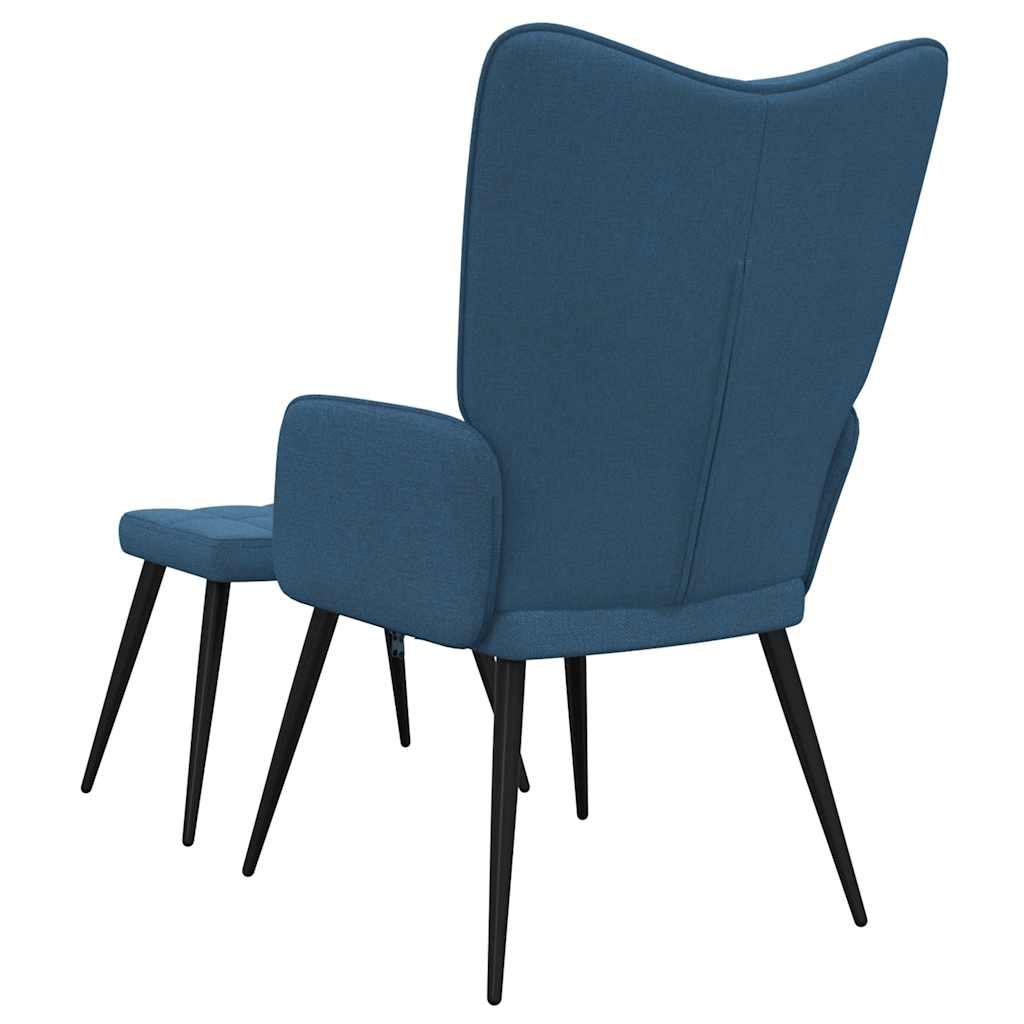 Relaxstoel met voetenbank stof blauw is nu te koop bij PeponiXL, paradijselijk wonen!