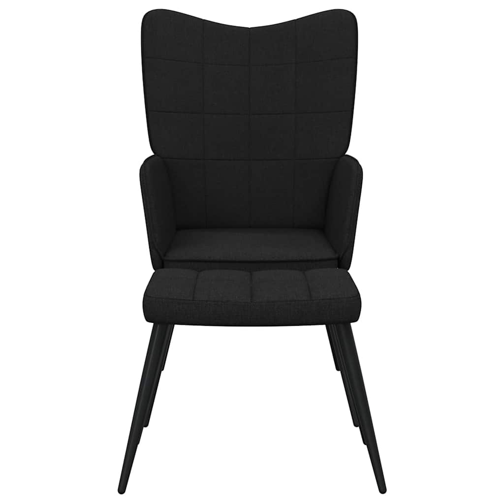 Relaxstoel met voetenbank stof zwart is nu te koop bij PeponiXL, paradijselijk wonen!