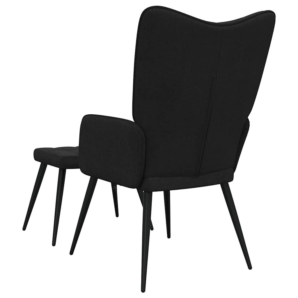 Relaxstoel met voetenbank stof zwart is nu te koop bij PeponiXL, paradijselijk wonen!