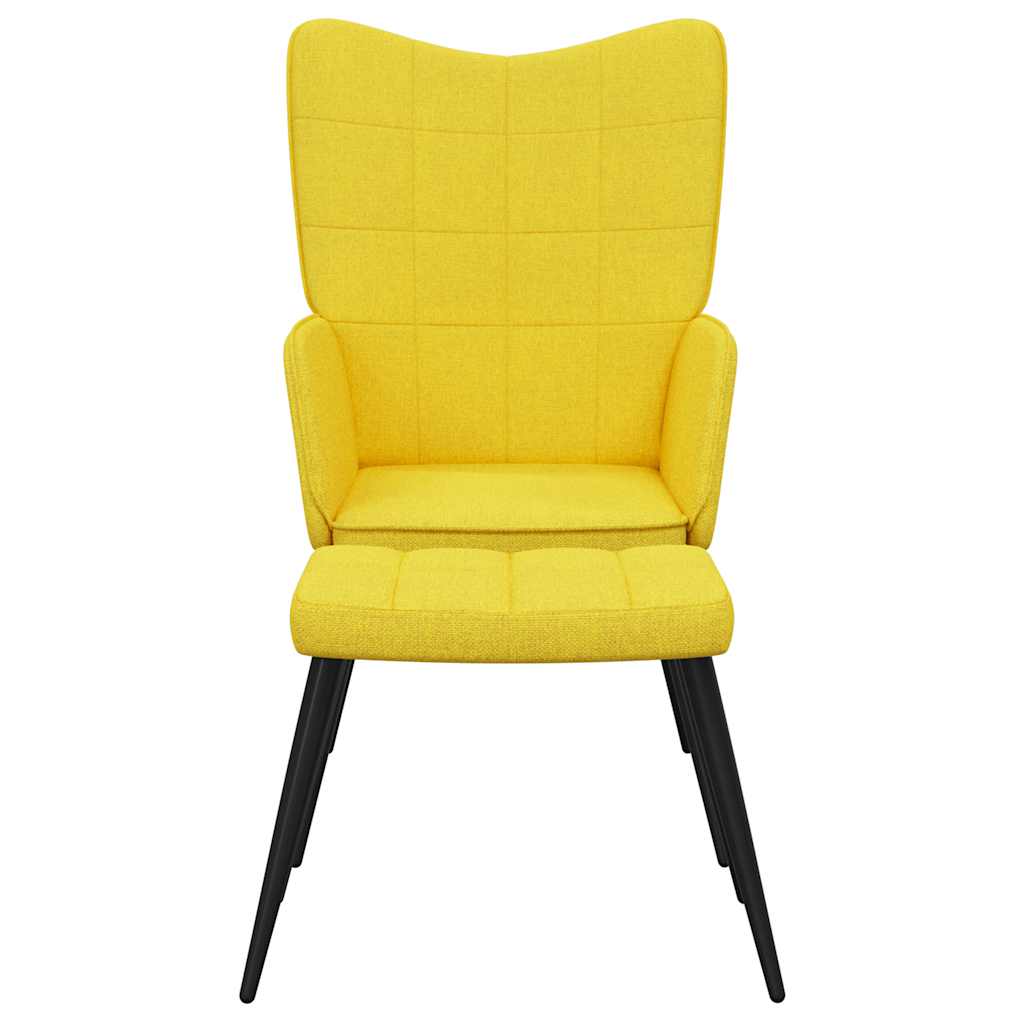Relaxstoel met voetenbank stof mosterdgeel is nu te koop bij PeponiXL, paradijselijk wonen!