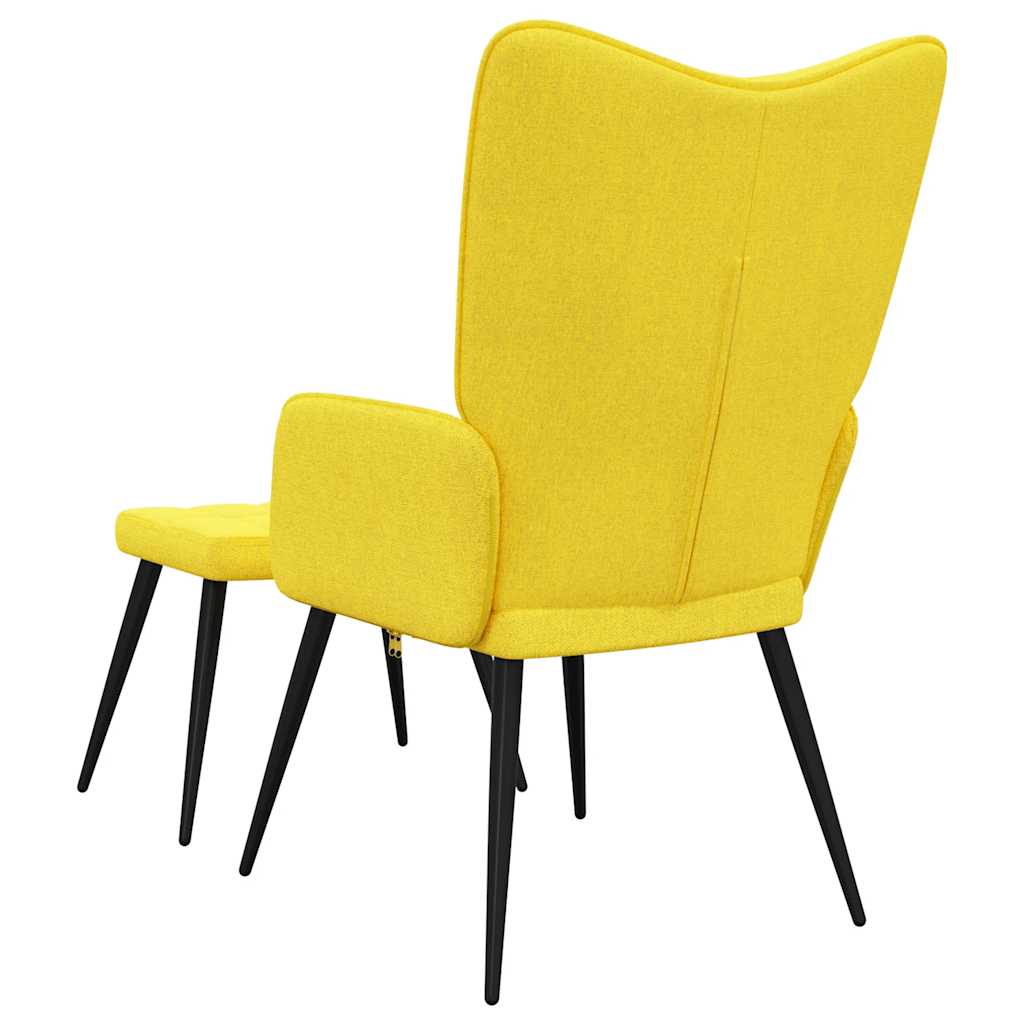 Relaxstoel met voetenbank stof mosterdgeel is nu te koop bij PeponiXL, paradijselijk wonen!
