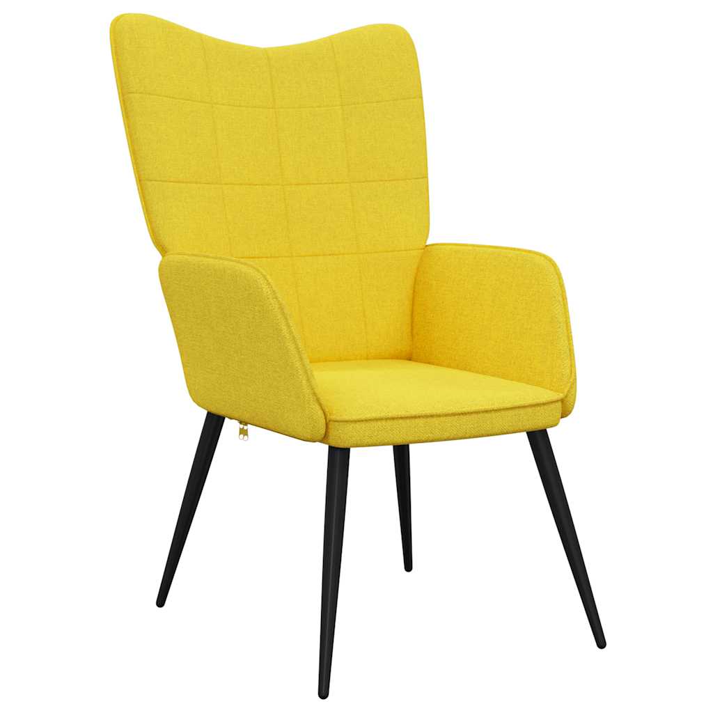 Relaxstoel met voetenbank stof mosterdgeel is nu te koop bij PeponiXL, paradijselijk wonen!