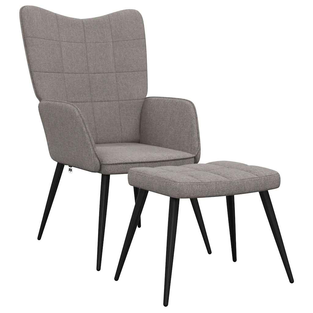 Relaxstoel met voetenbank stof taupe is nu te koop bij PeponiXL, paradijselijk wonen!