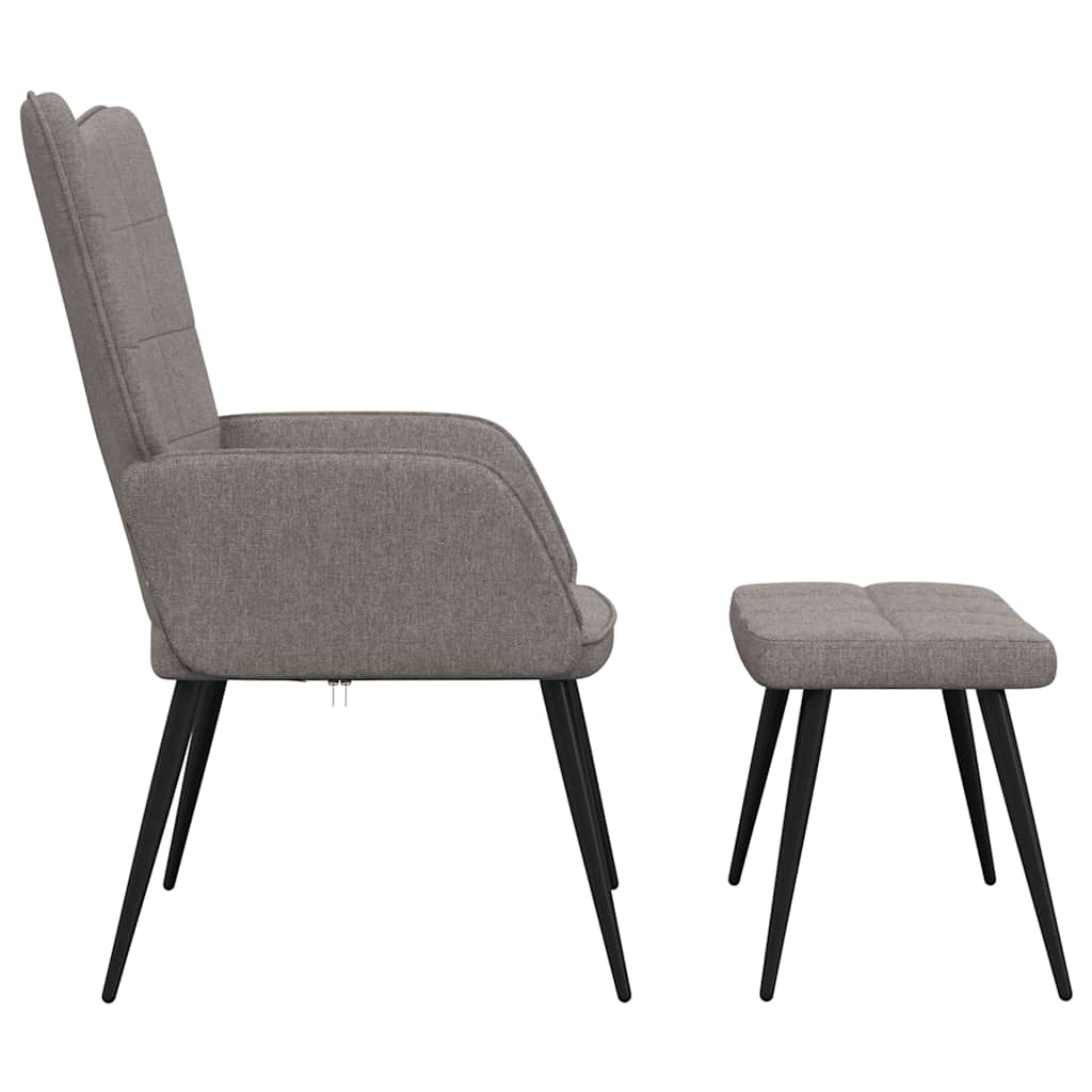 Relaxstoel met voetenbank stof taupe is nu te koop bij PeponiXL, paradijselijk wonen!