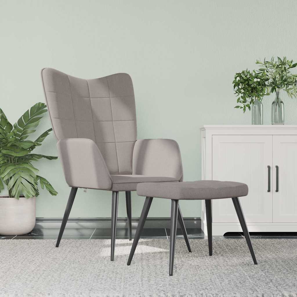 Relaxstoel met voetenbank stof taupe is nu te koop bij PeponiXL, paradijselijk wonen!