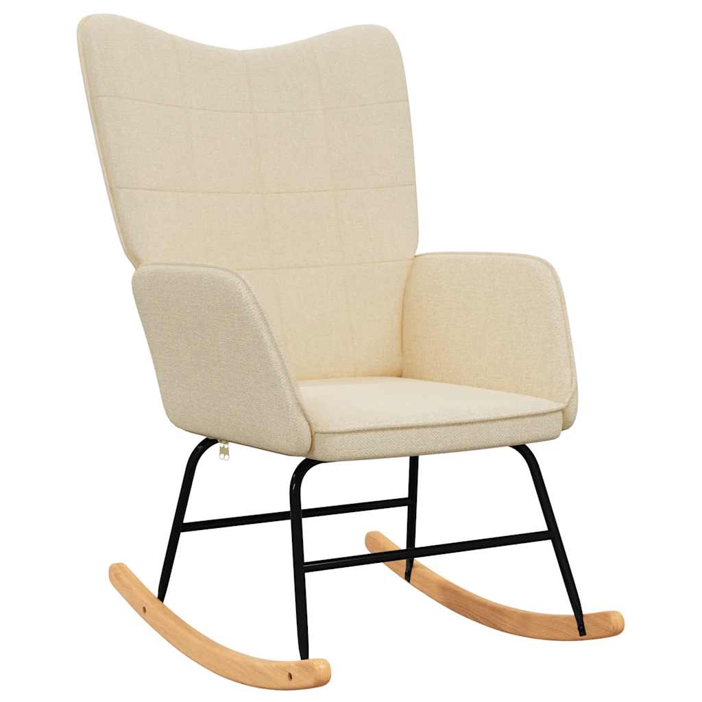 Schommelstoel stof crèmekleurig is nu te koop bij PeponiXL, paradijselijk wonen!