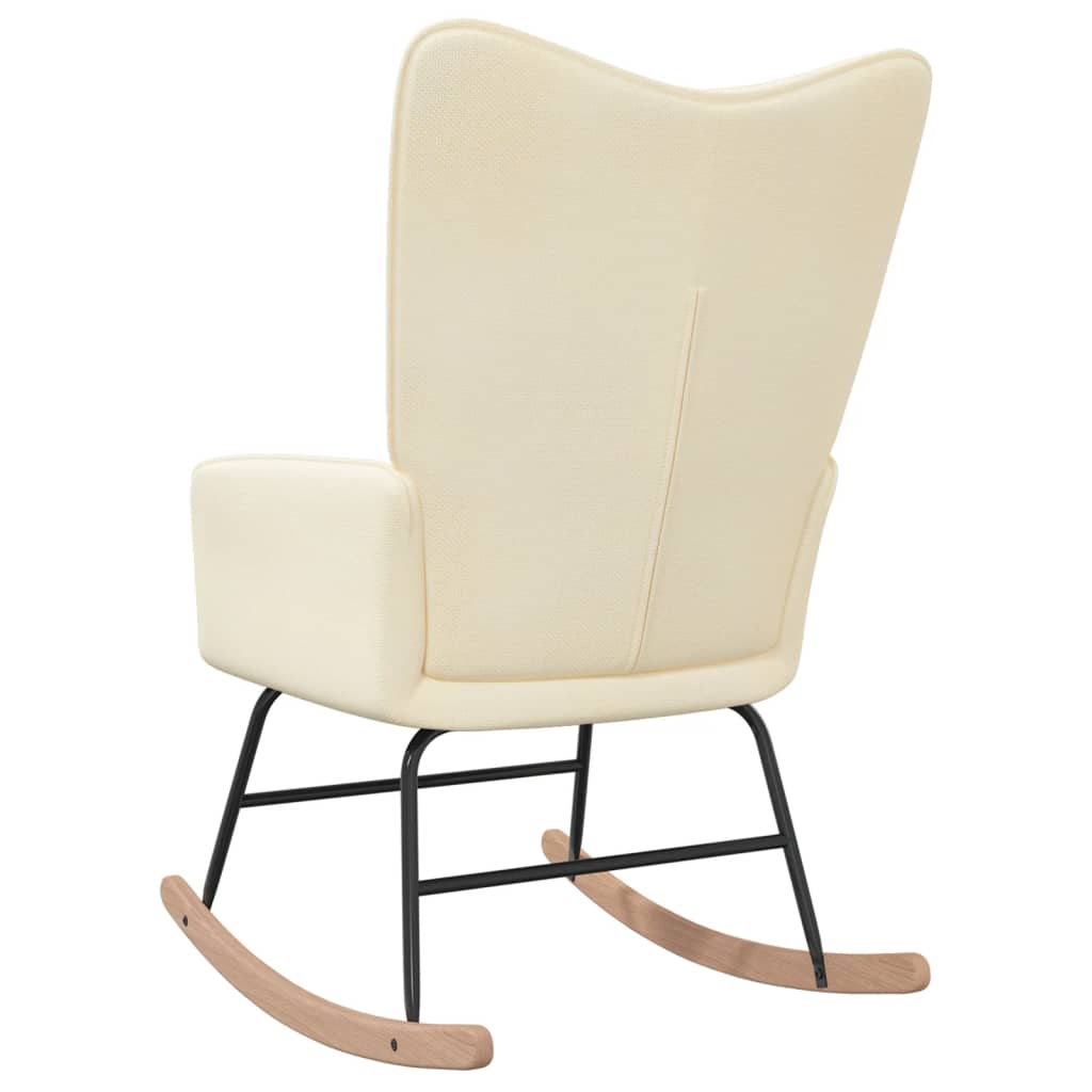 Schommelstoel stof crèmekleurig is nu te koop bij PeponiXL, paradijselijk wonen!