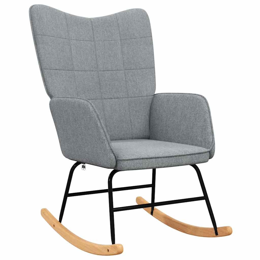 Schommelstoel met voetenbank stof lichtgrijs is nu te koop bij PeponiXL, paradijselijk wonen!