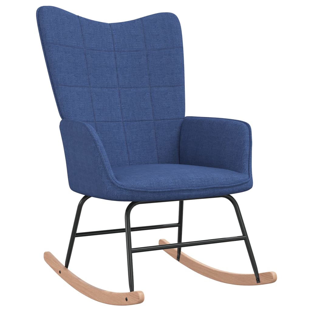 Schommelstoel met voetenbank stof blauw is nu te koop bij PeponiXL, paradijselijk wonen!