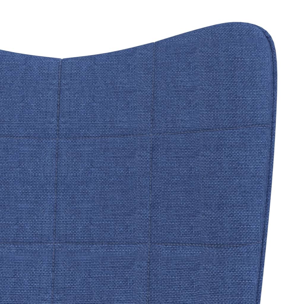 Schommelstoel met voetenbank stof blauw is nu te koop bij PeponiXL, paradijselijk wonen!
