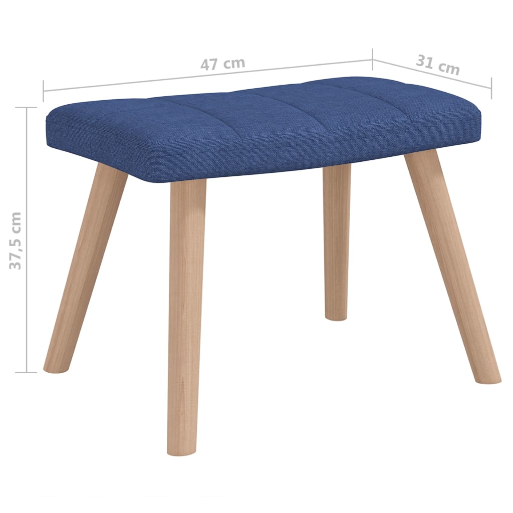 Schommelstoel met voetenbank stof blauw is nu te koop bij PeponiXL, paradijselijk wonen!