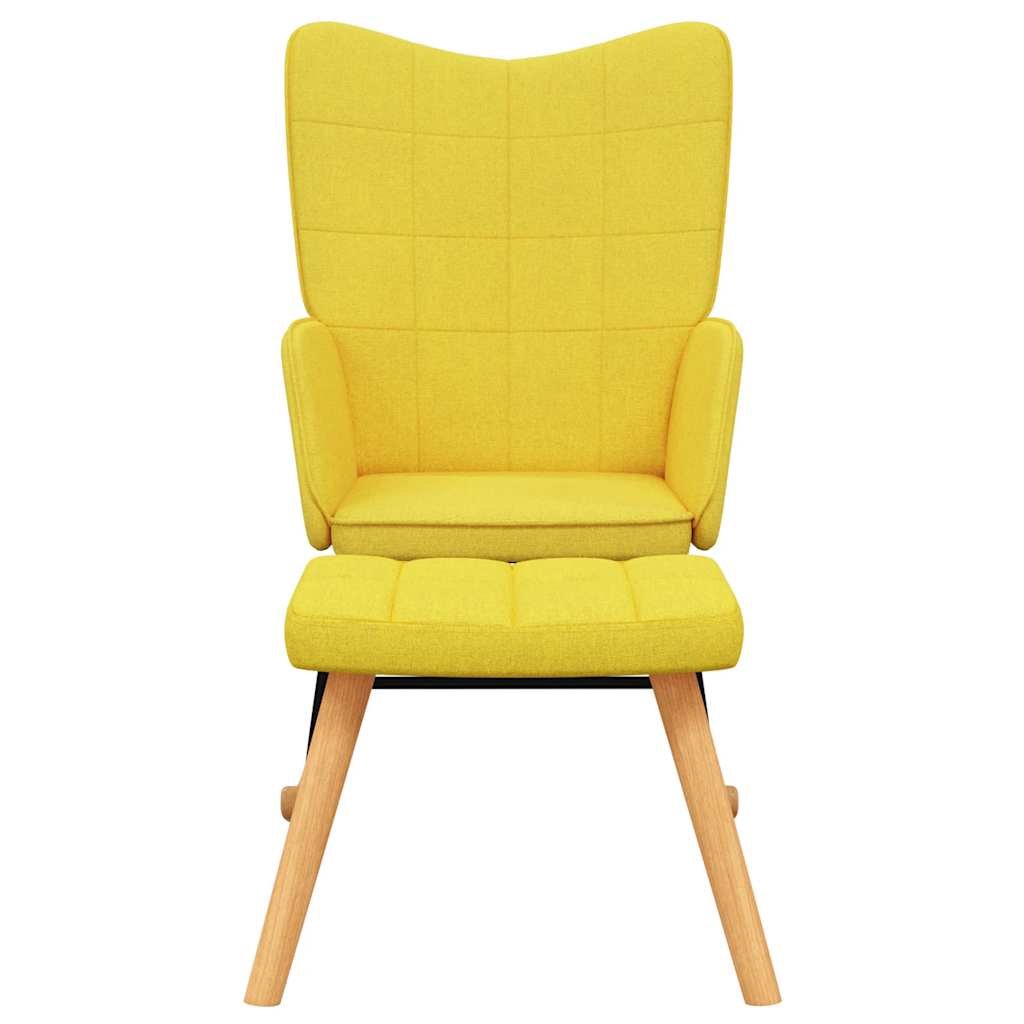 Schommelstoel met voetenbank stof mosterdgeel is nu te koop bij PeponiXL, paradijselijk wonen!