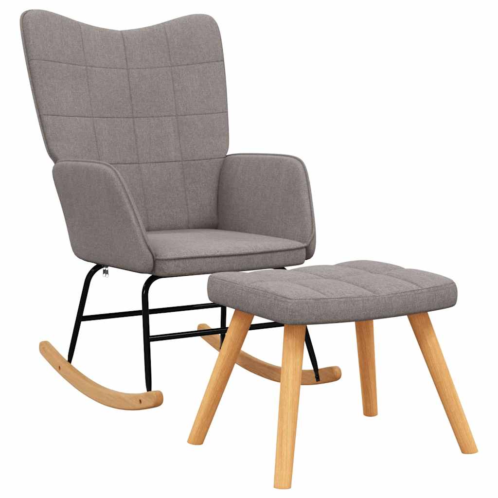 Schommelstoel met voetenbank stof taupe is nu te koop bij PeponiXL, paradijselijk wonen!