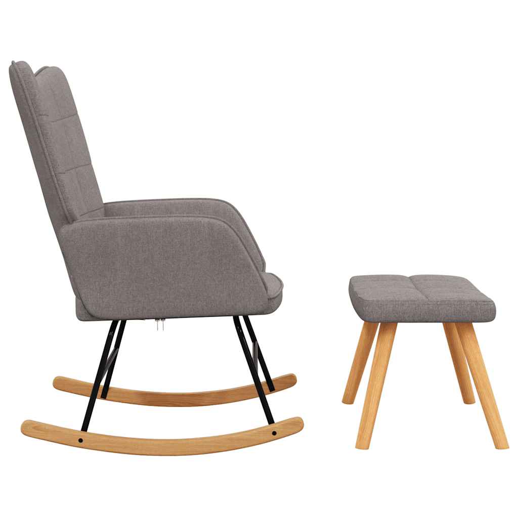 Schommelstoel met voetenbank stof taupe is nu te koop bij PeponiXL, paradijselijk wonen!