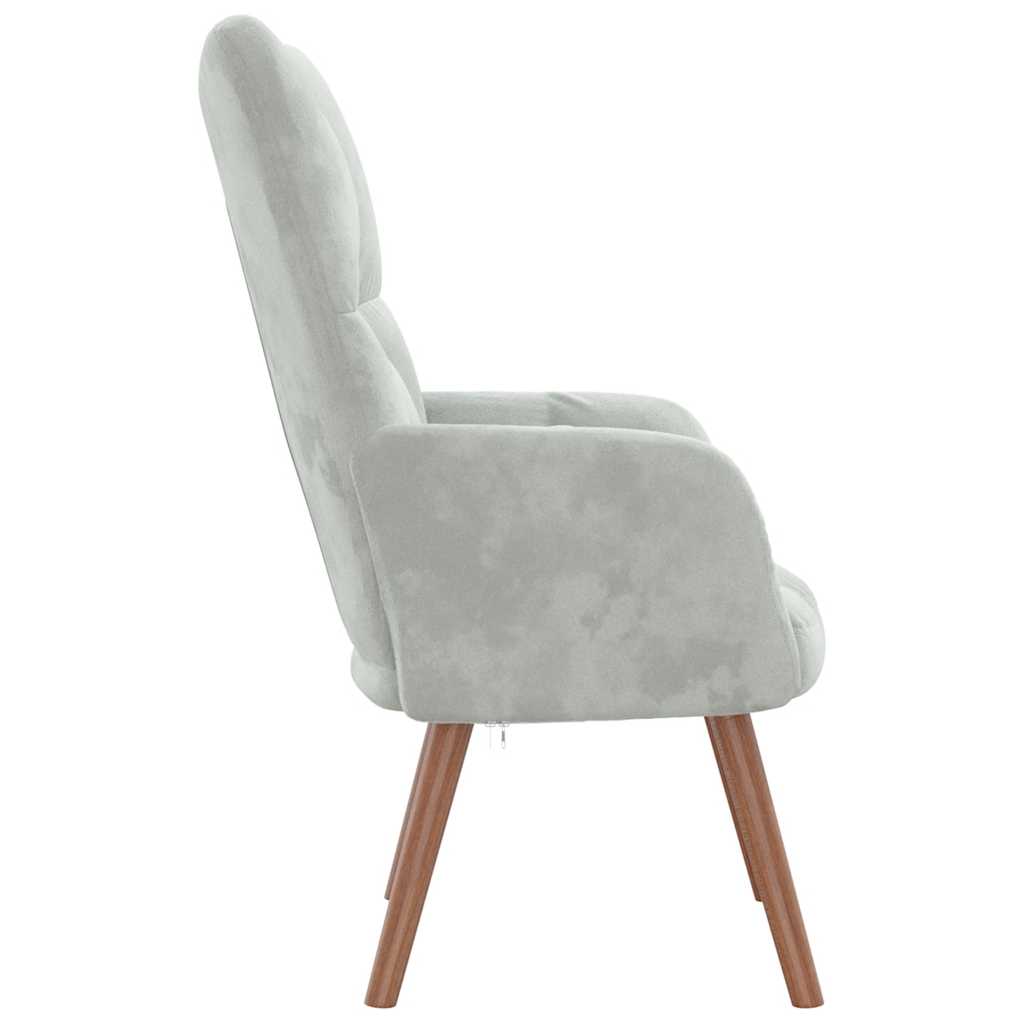 Relaxstoel fluweel lichtgrijs is nu te koop bij PeponiXL, paradijselijk wonen!