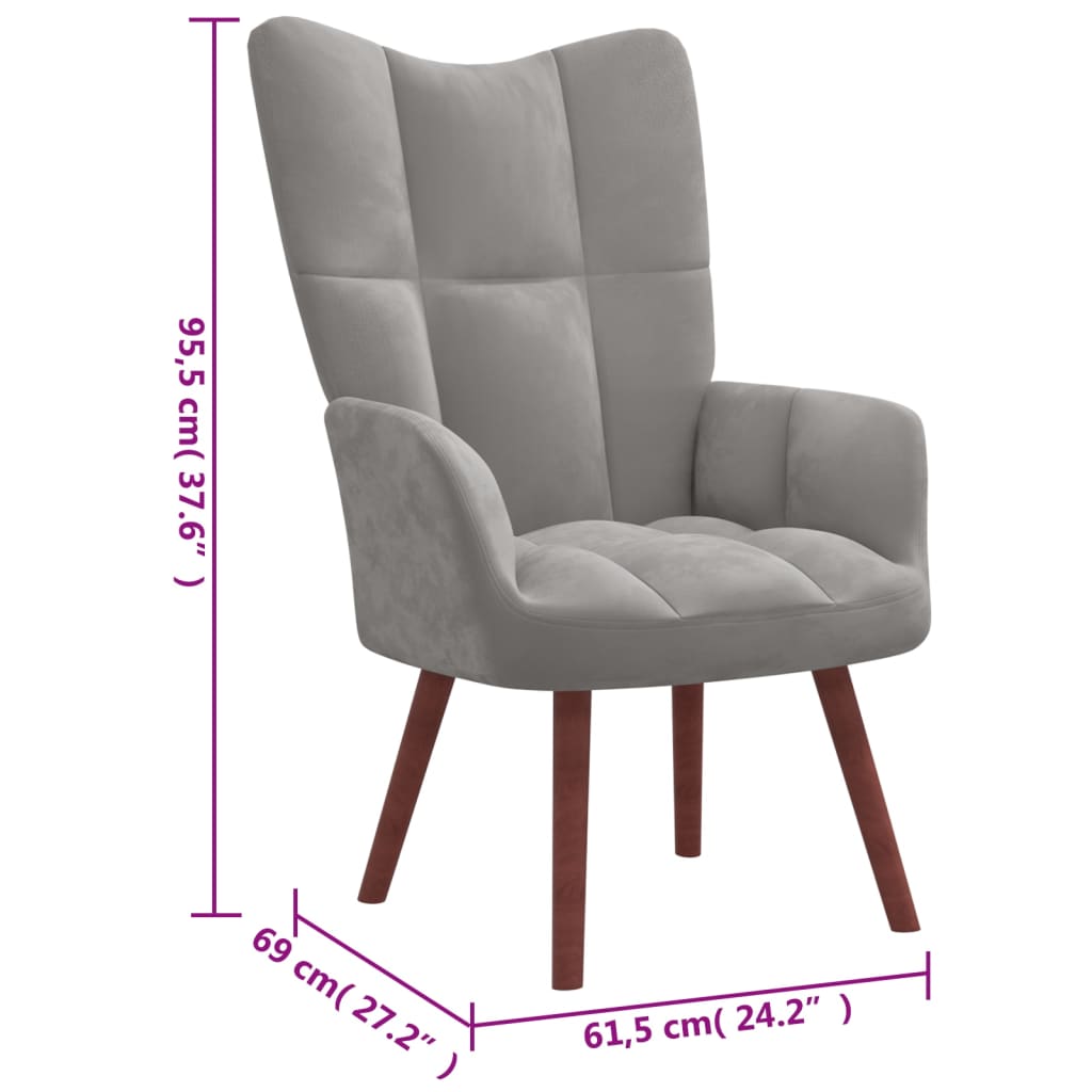 Relaxstoel fluweel lichtgrijs is nu te koop bij PeponiXL, paradijselijk wonen!